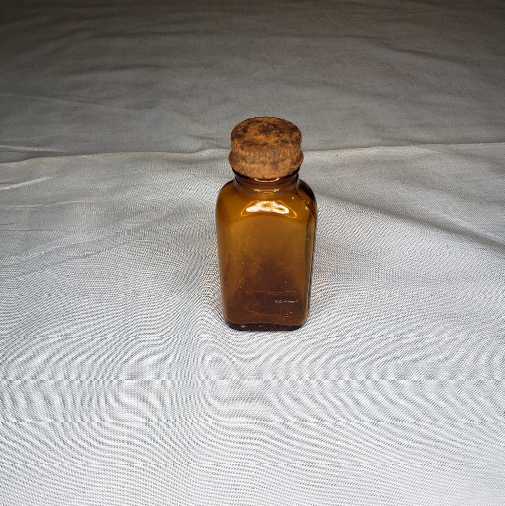 Small Vintage Amber Medicine Bottle
